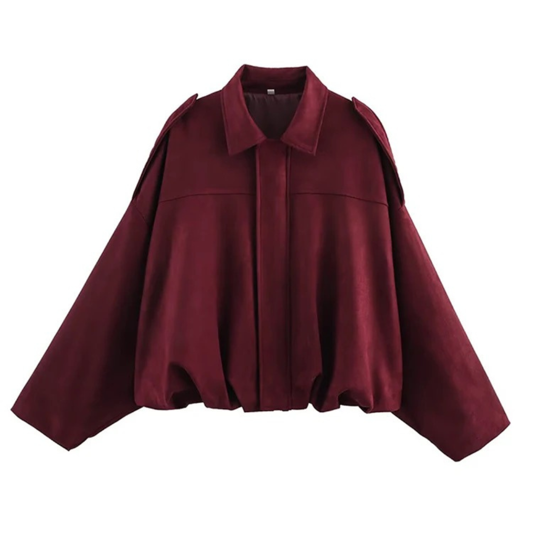 Damen Oversize Zip-Up Jacke – SoftFlow Urban Mantel