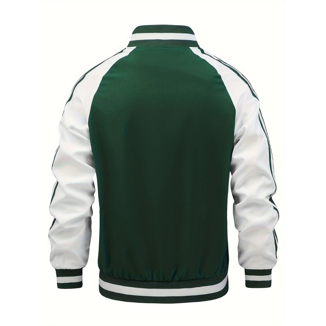Herren Retro-Trackjacke mit Streifen – Klassische Sportjacke mit Reißverschluss