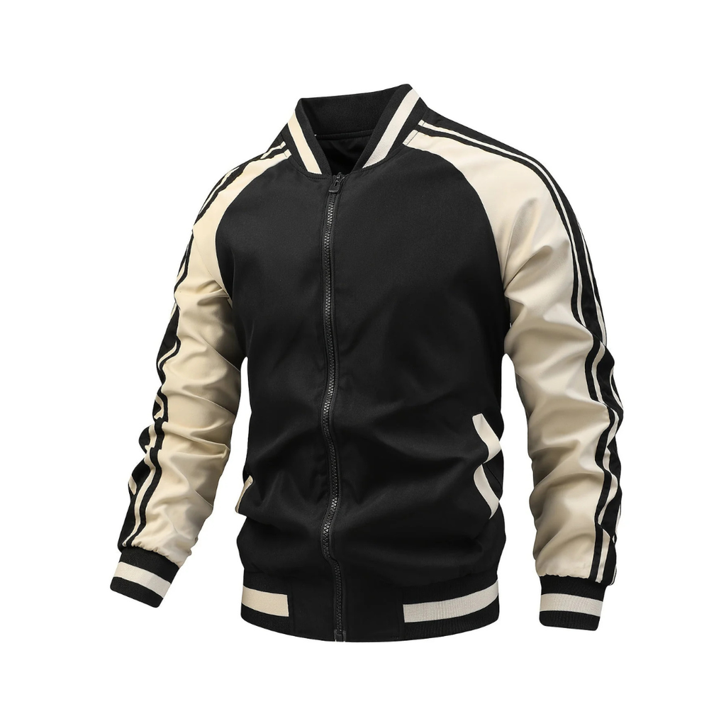 Herren Retro-Trackjacke mit Streifen – Klassische Sportjacke mit Reißverschluss