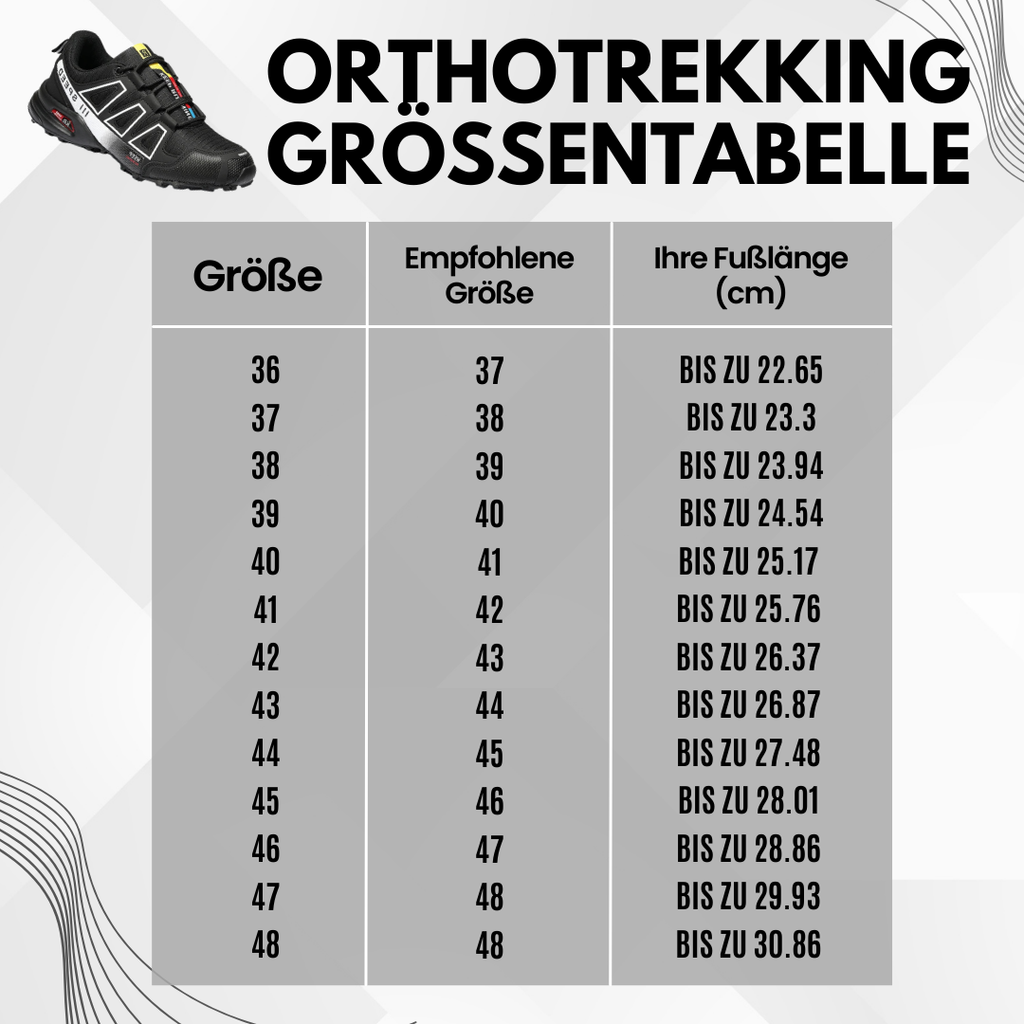 OrthoTrekking - Ergonomischer, wasserdichter & schmerzlindernder Trekking u.- Wanderschuh
