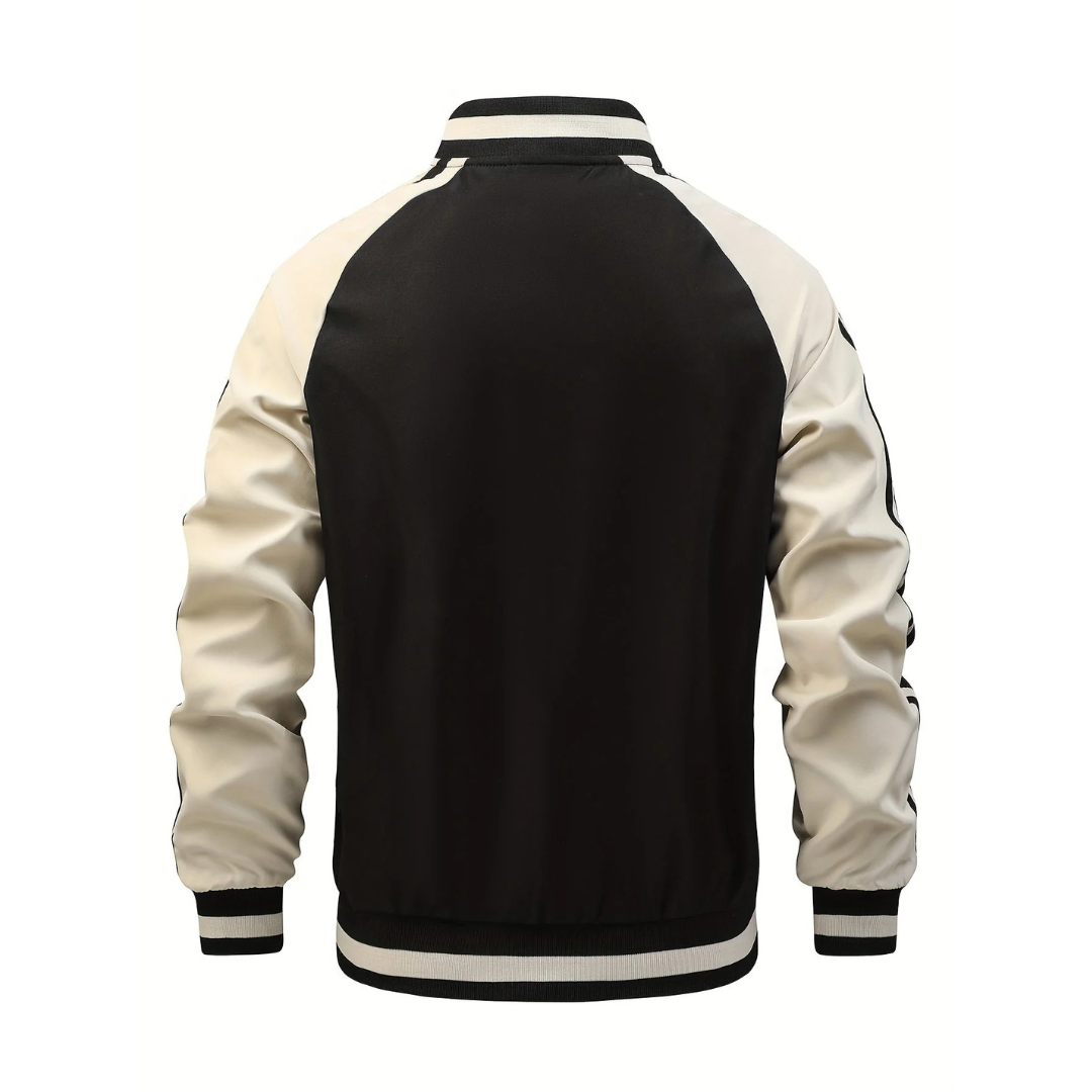 Herren Retro-Trackjacke mit Streifen – Klassische Sportjacke mit Reißverschluss