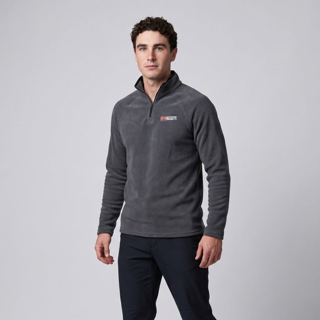 Herren Quarter-Zip Fleecepullover – leichter Fleece für Wandern und Camping