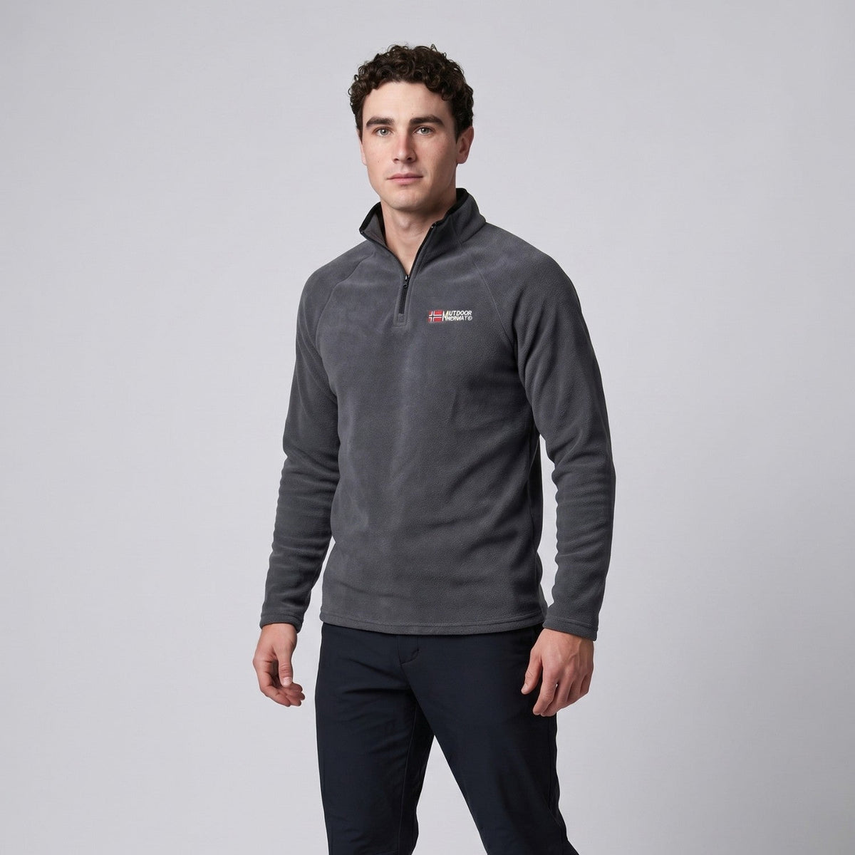 Herren Quarter-Zip Fleecepullover – leichter Fleece für Wandern und Camping