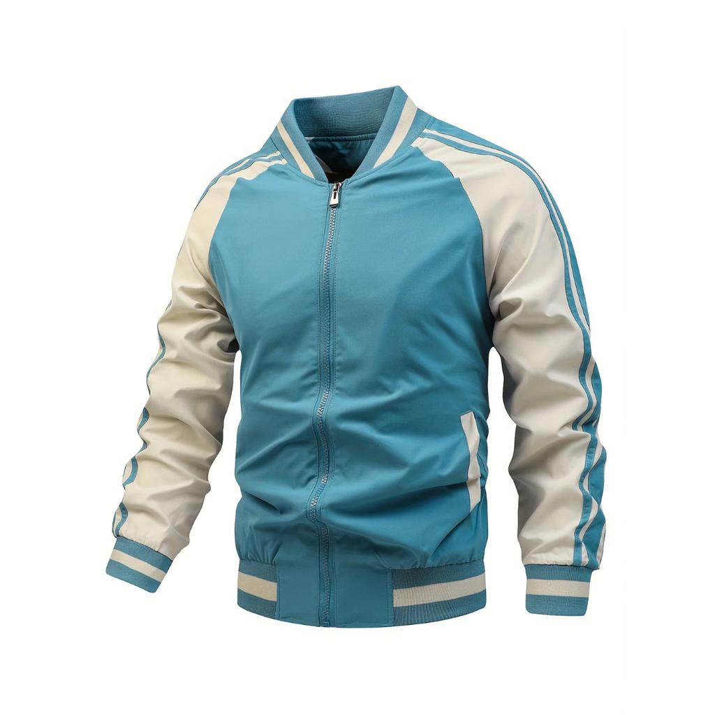 Herren Retro-Trackjacke mit Streifen – Klassische Sportjacke mit Reißverschluss
