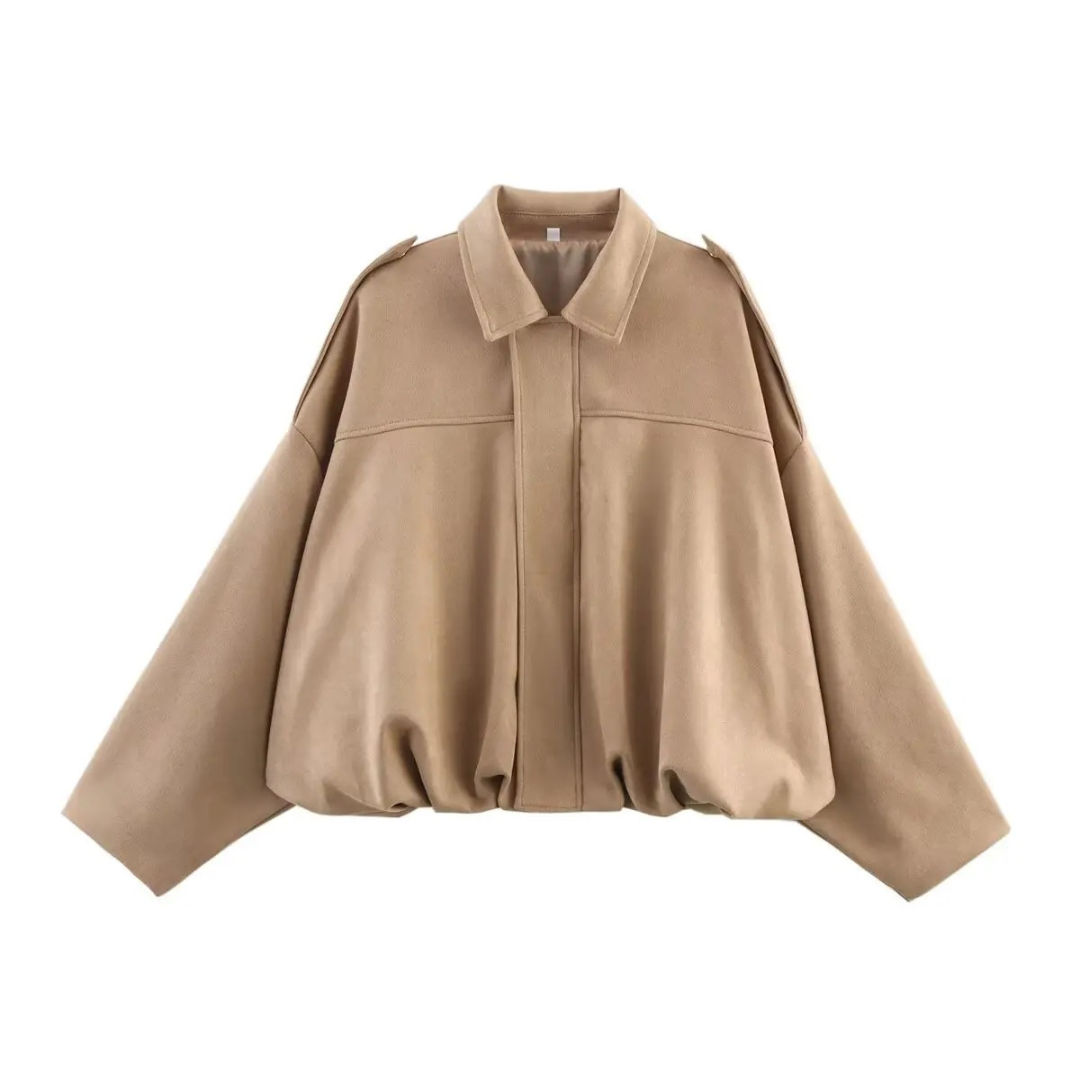 Damen Oversize Zip-Up Jacke – SoftFlow Urban Mantel