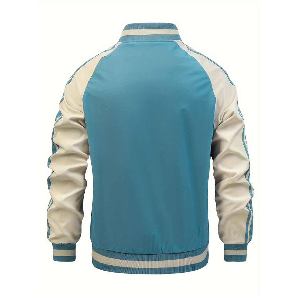 Herren Retro-Trackjacke mit Streifen – Klassische Sportjacke mit Reißverschluss