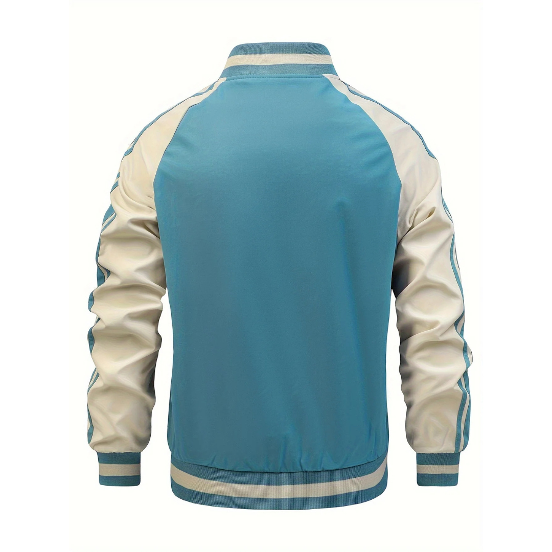 Herren Retro-Trackjacke mit Streifen – Klassische Sportjacke mit Reißverschluss