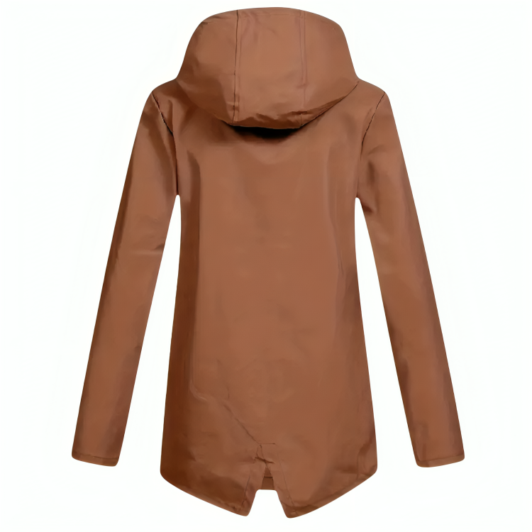 Damenmantel mit Fleece-Futter und Kapuze – Warme Winter-Regenjacke