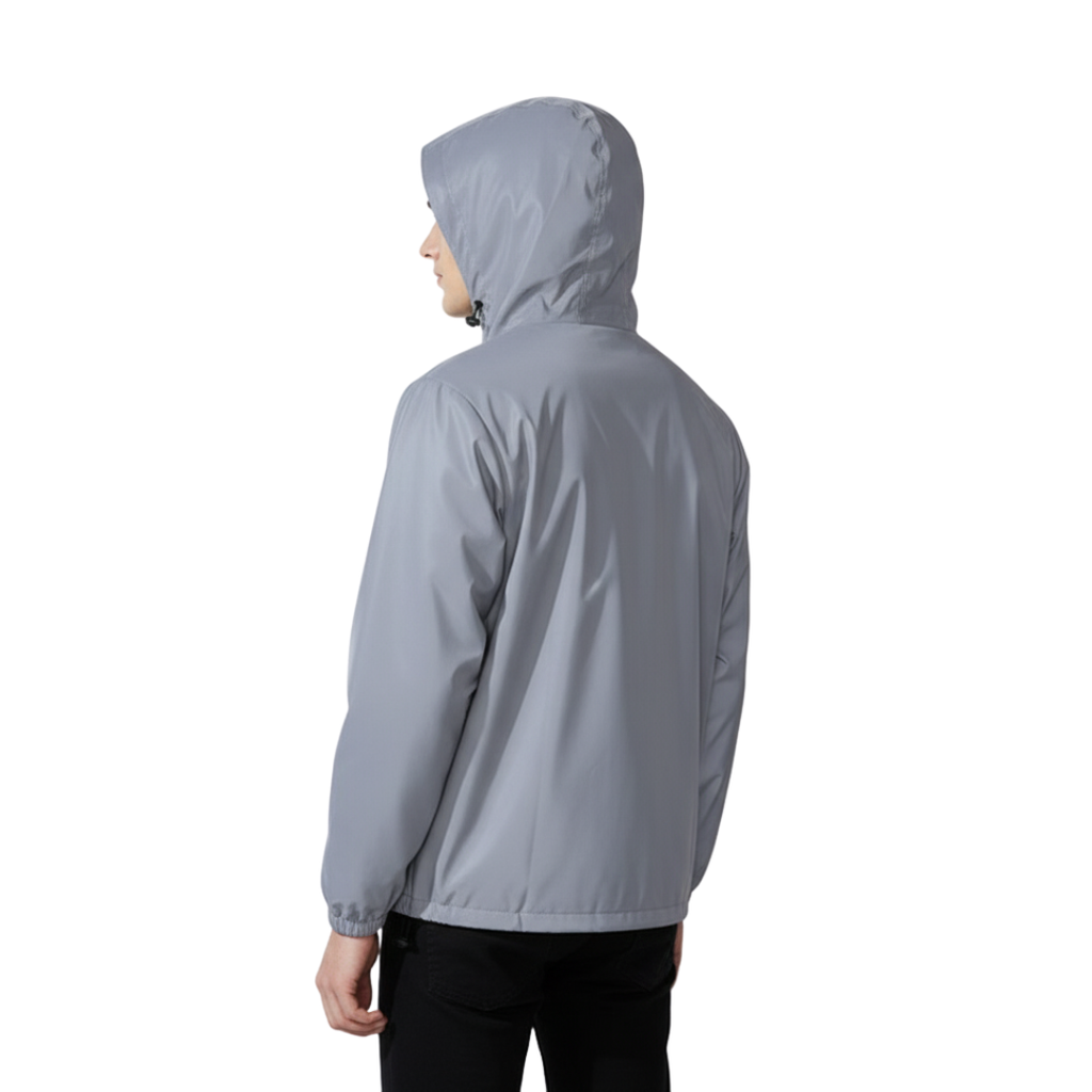 Herren Reflektierende Windjacke – Kapuzenjacke mit Reißverschluss
