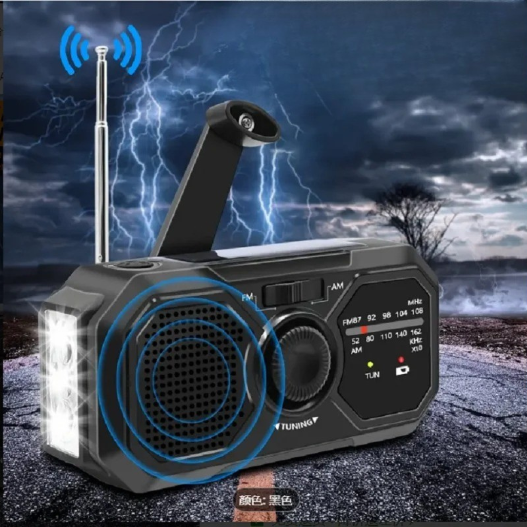 Auralight Tragbares Solar-Kurbel-Radio