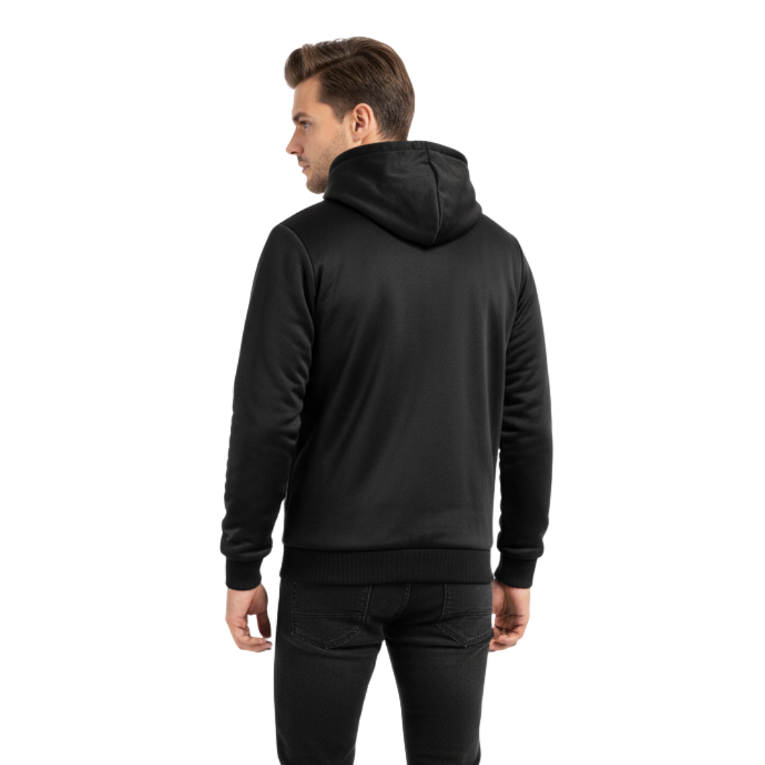 Herren-Fleecejacke mit Wollfutter – Warme Winter-Kapuzenjacke mit Reißverschluss