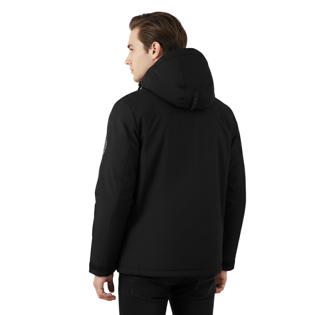 Herren Fleecejacke mit Kapuze – Winddichte Outdoor-Jacke mit Reißverschluss