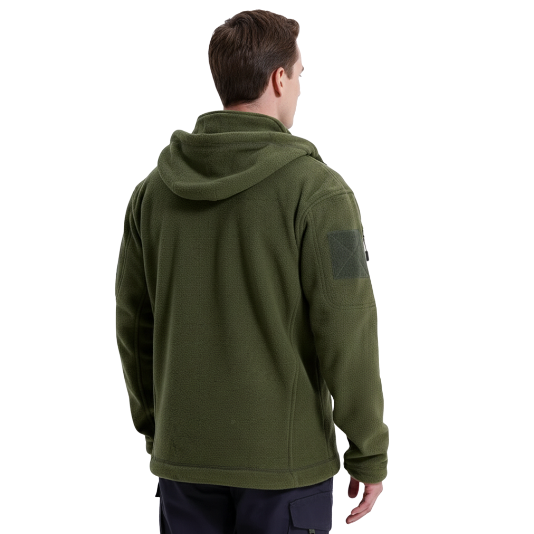 Herren Taktische Fleecejacke – Thermo Outdoor Hoodie mit Reißverschlusstaschen