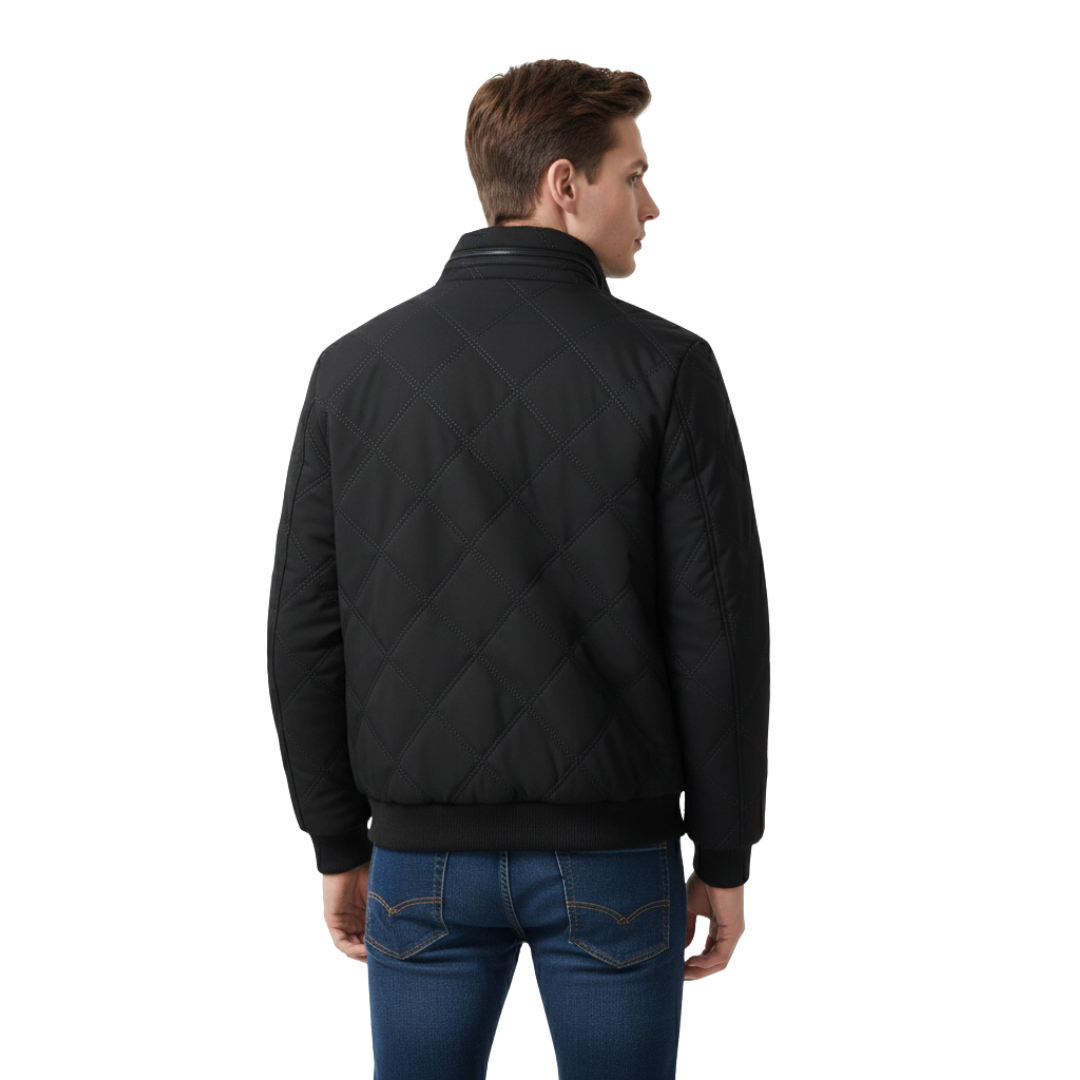 Herren Steppjacke mit Fleece-Futter – Stehkragen Mantel