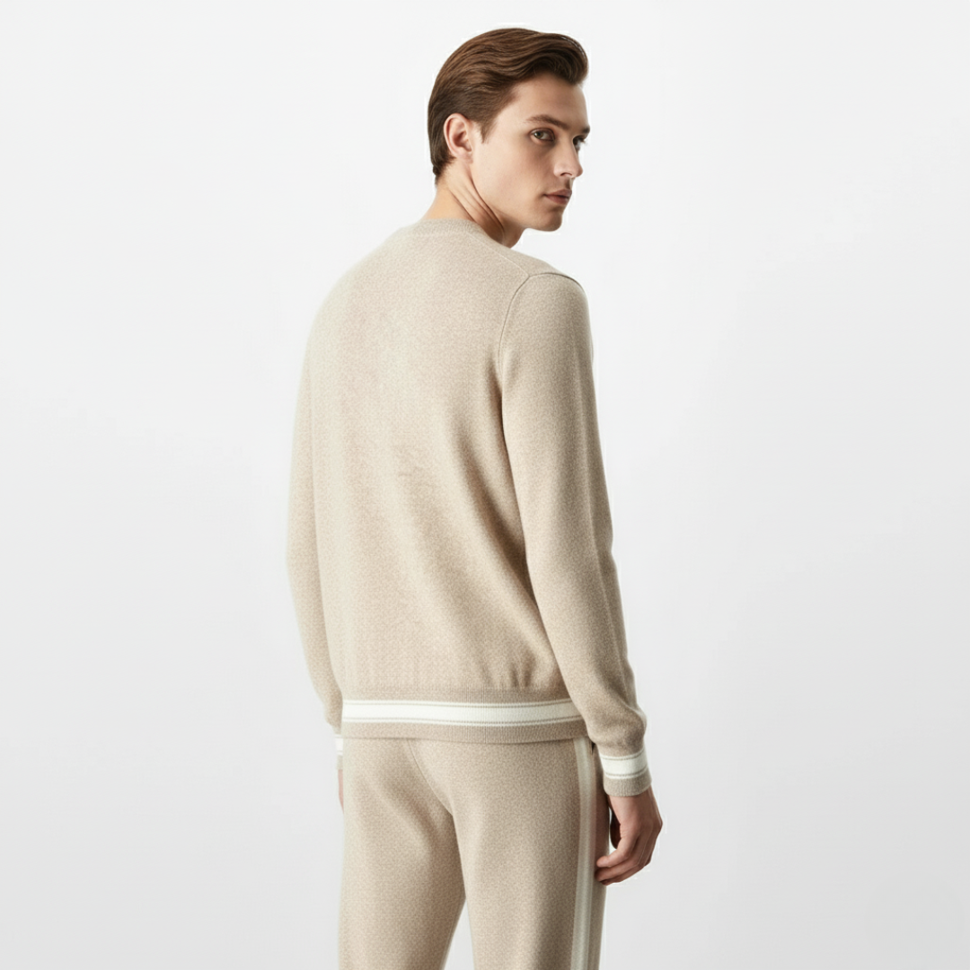 Herren Trainingsanzug – Zweiteiliges Set mit Pullover & Jogginghose | Weicher Strickanzug für Komfort & Stil