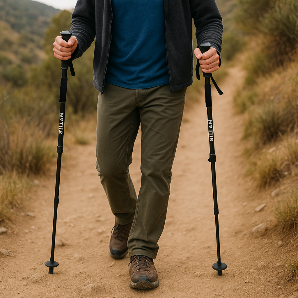 Faltbare Trekkingstöcke 4-teilig, ultraleicht & robust – AlpGrip