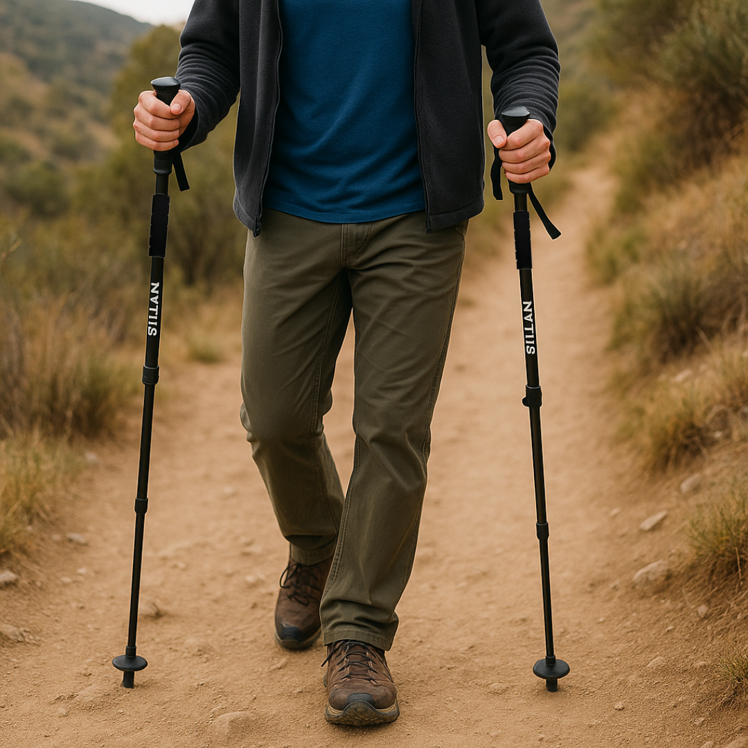 Faltbare Trekkingstöcke 4-teilig, ultraleicht & robust – AlpGrip