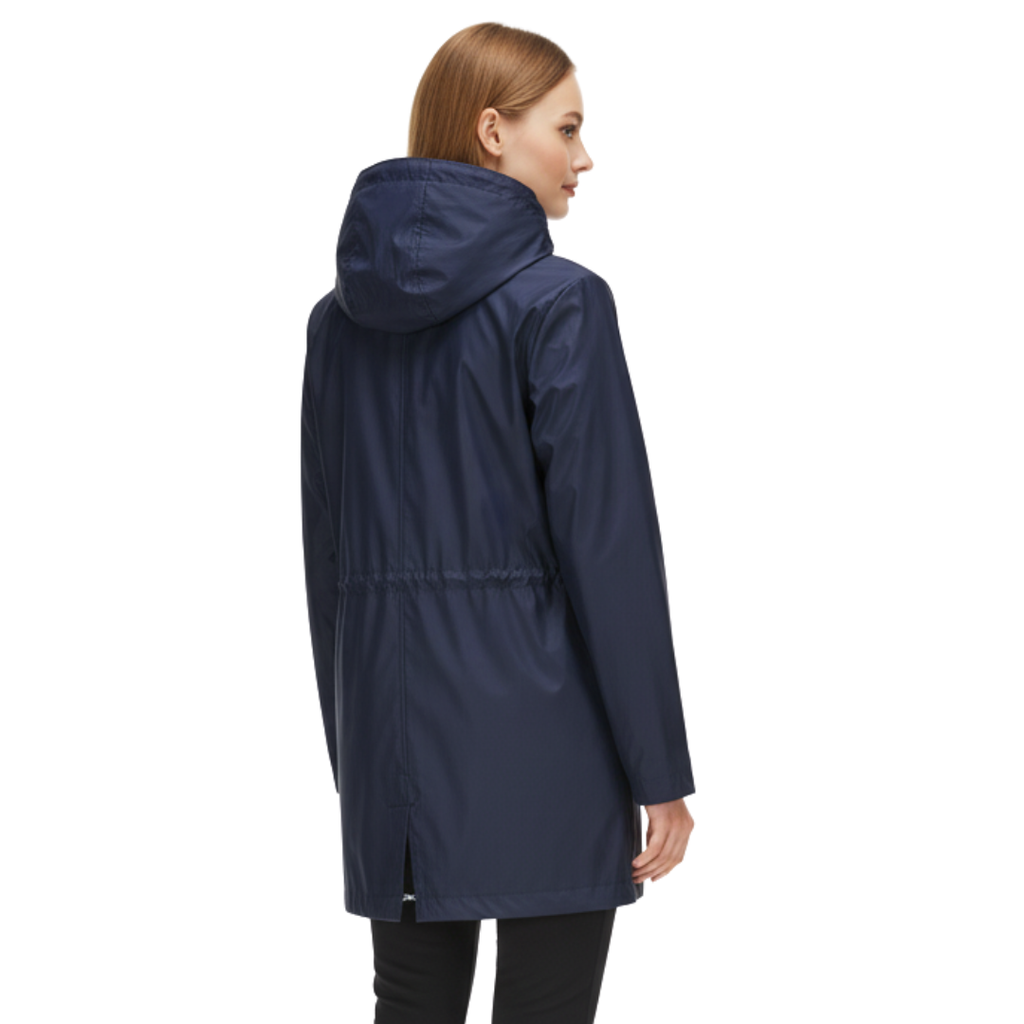 Damen Wasserdichte Leichte Jacke mit Verstellbarer Taille – Regenjacke mit Kapuze