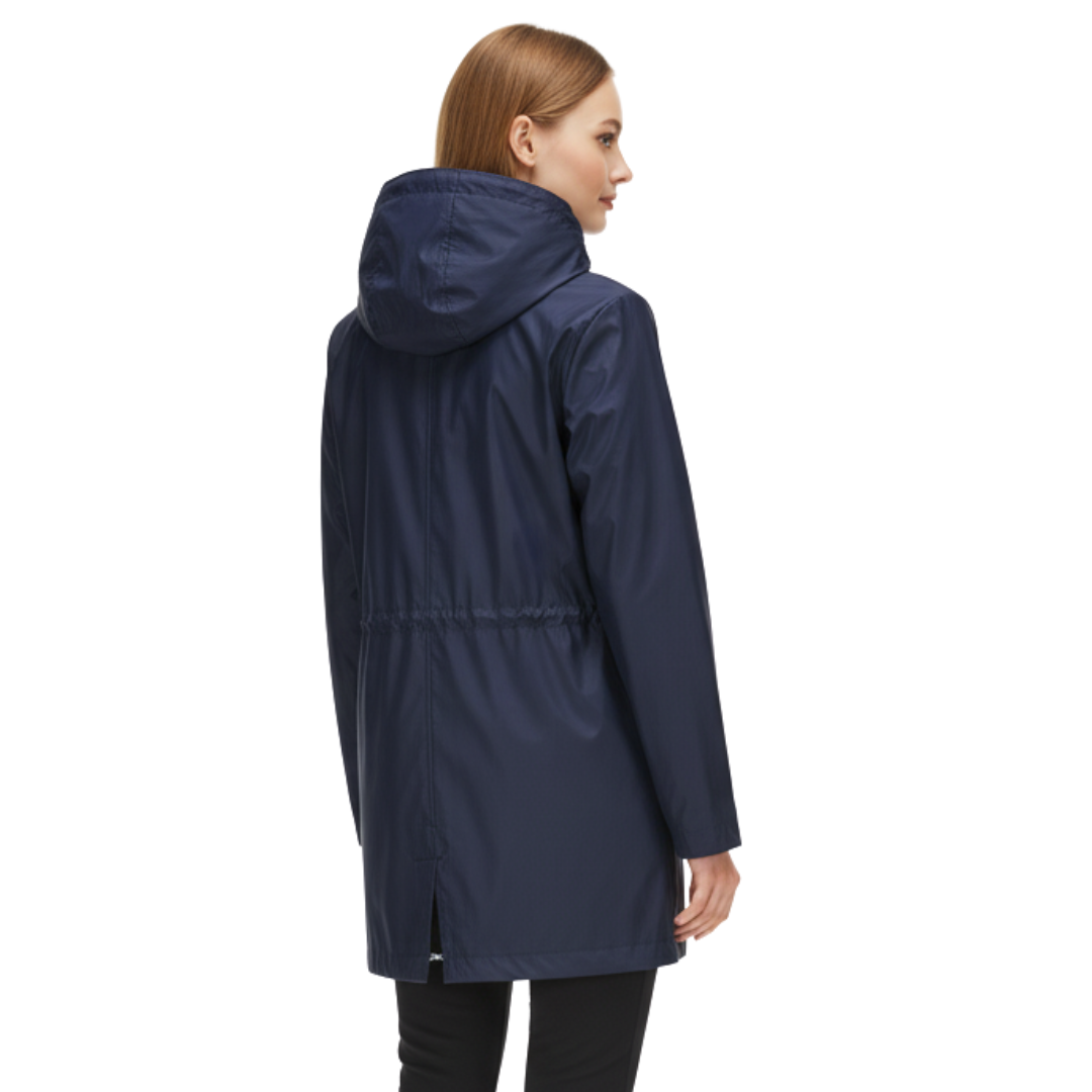 Damen Wasserdichte Leichte Jacke mit Verstellbarer Taille – Regenjacke mit Kapuze
