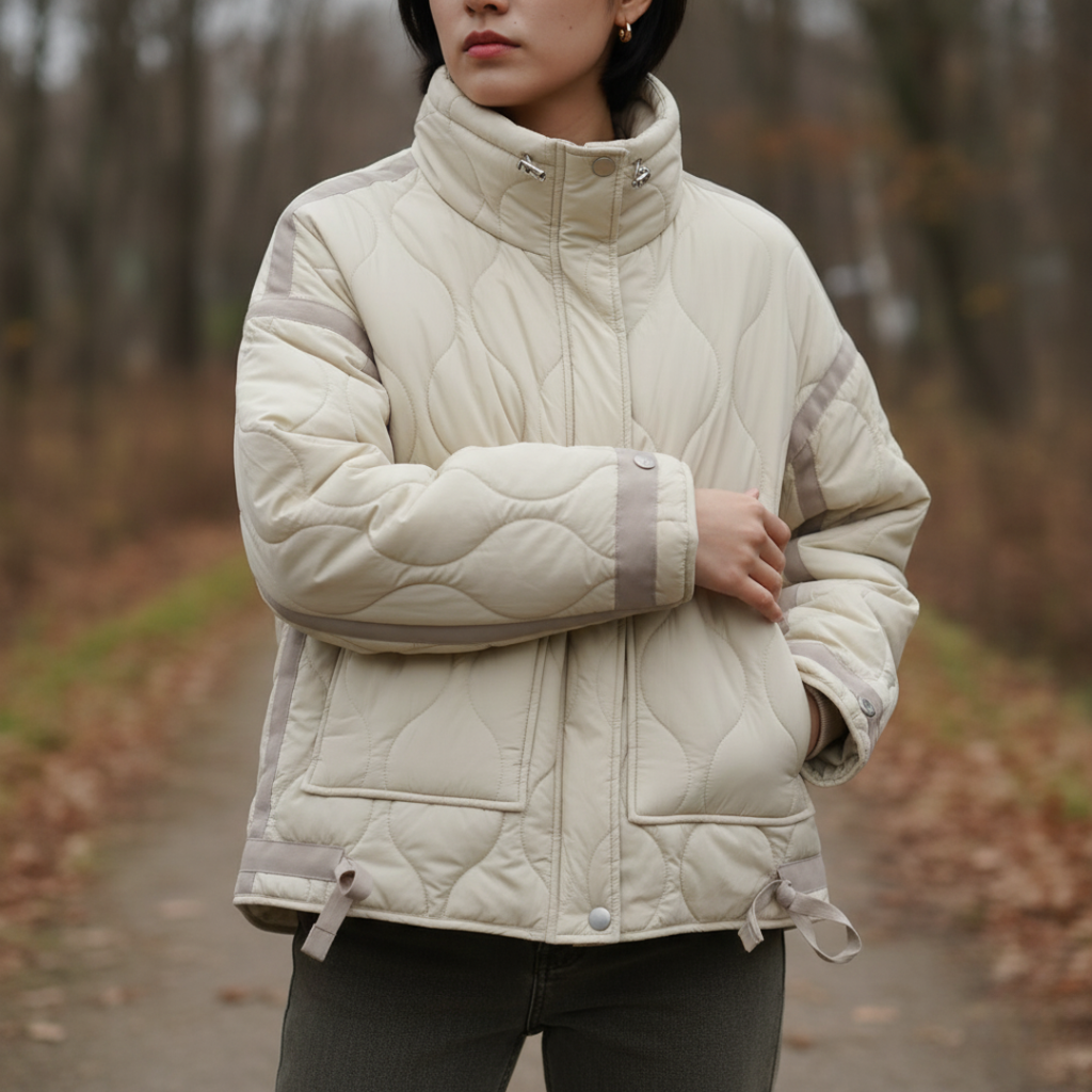 Mantel Damen gesteppt mit Reißverschluss & Taschen – AirSoft Cotton Jacket