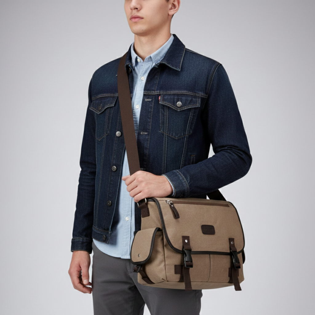 Retro Canvas Messenger Tasche