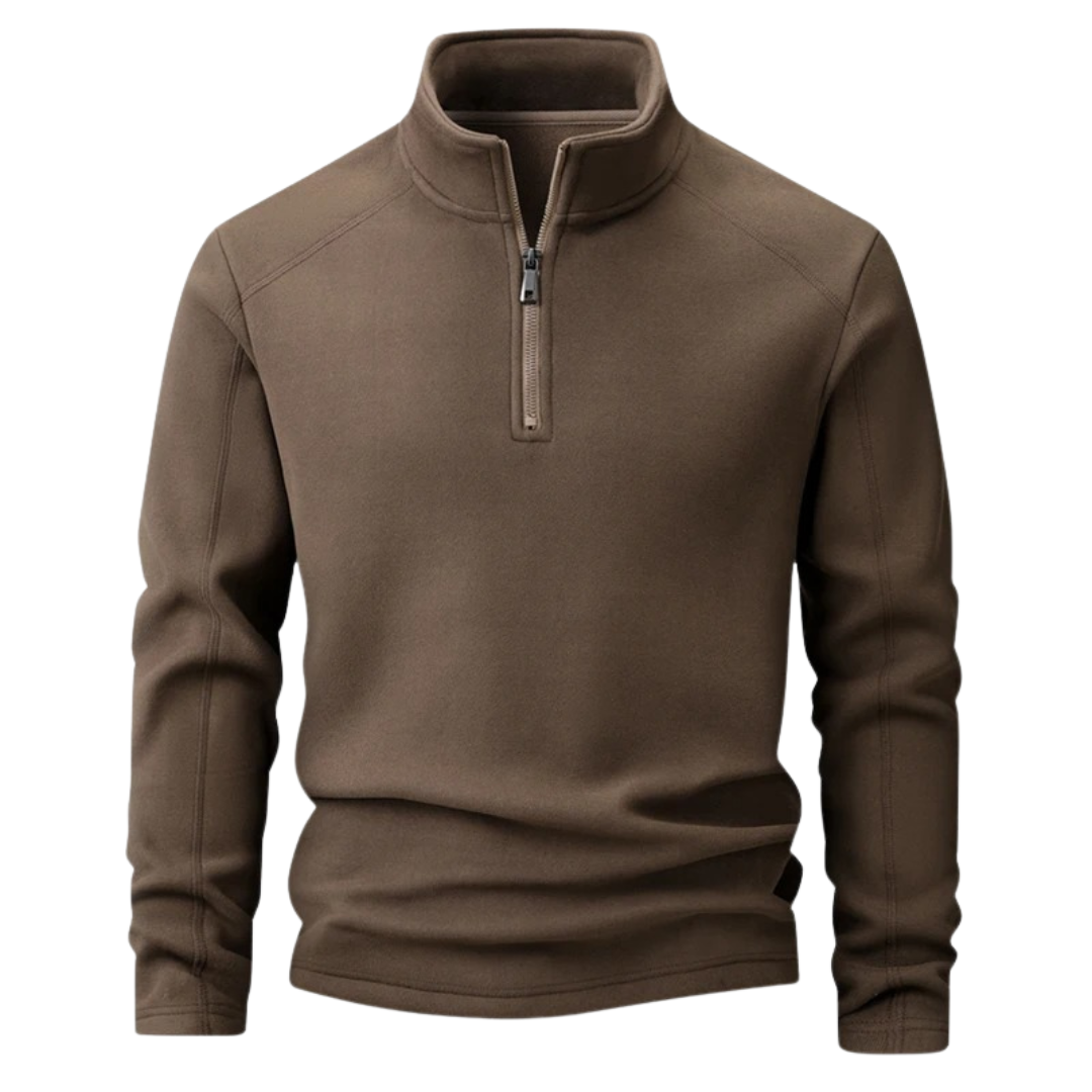 Herren Langarmshirt mit halbem Reißverschluss