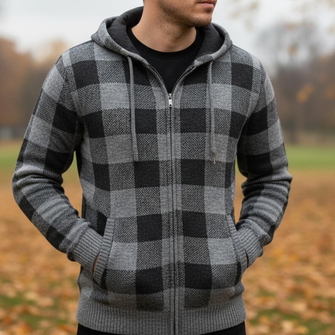 Flanell Pullover mit Fleecefutter & Kapuze – NordHaven Check Jacket
