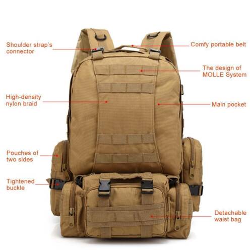 60L MOLLE Outdoor-Militär-Tactical-Rucksack – Camping, Wandern, Trekking