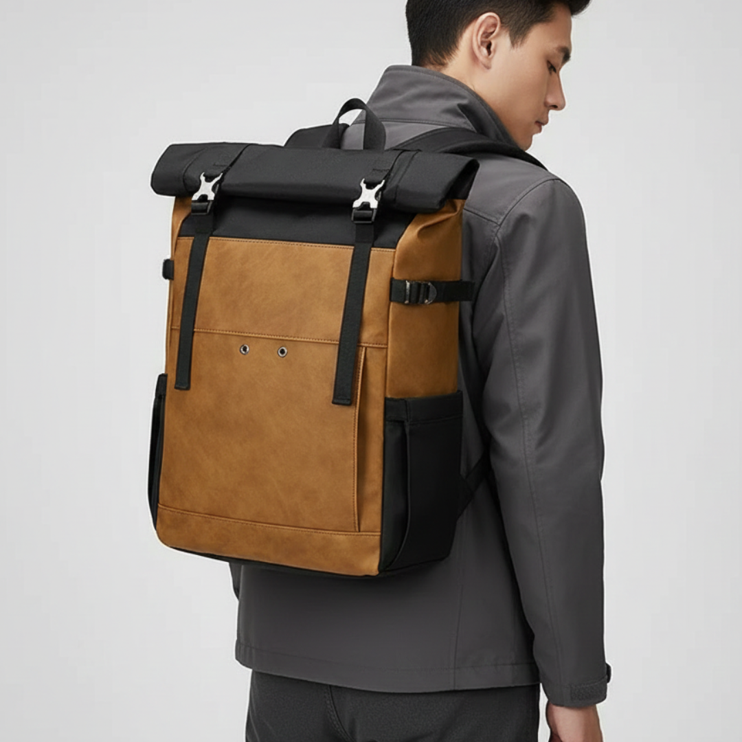 Rolltop-Rucksack mit großem Fassungsvermögen