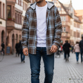 Flanell Pullover mit Kapuze & Karomuster – UrbanLoom Check