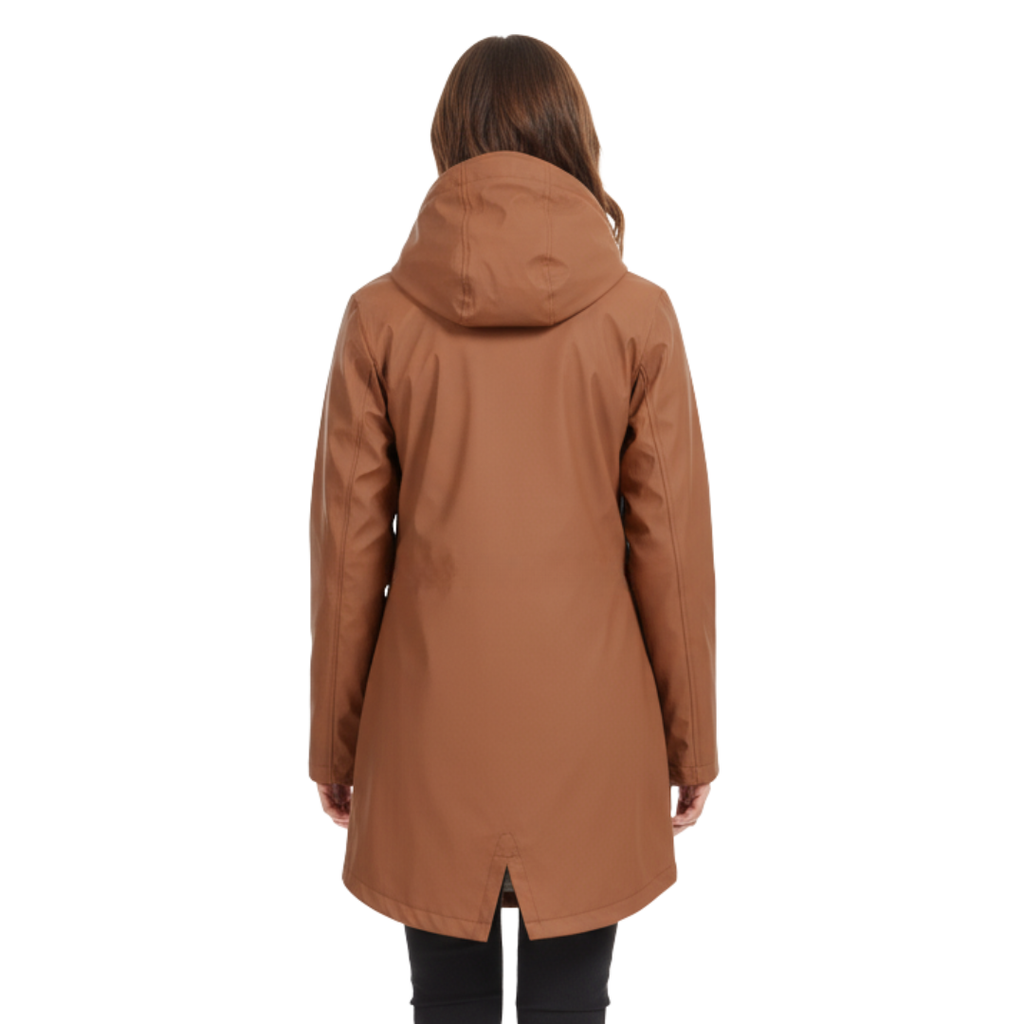 Damenmantel mit Fleece-Futter und Kapuze – Warme Winter-Regenjacke