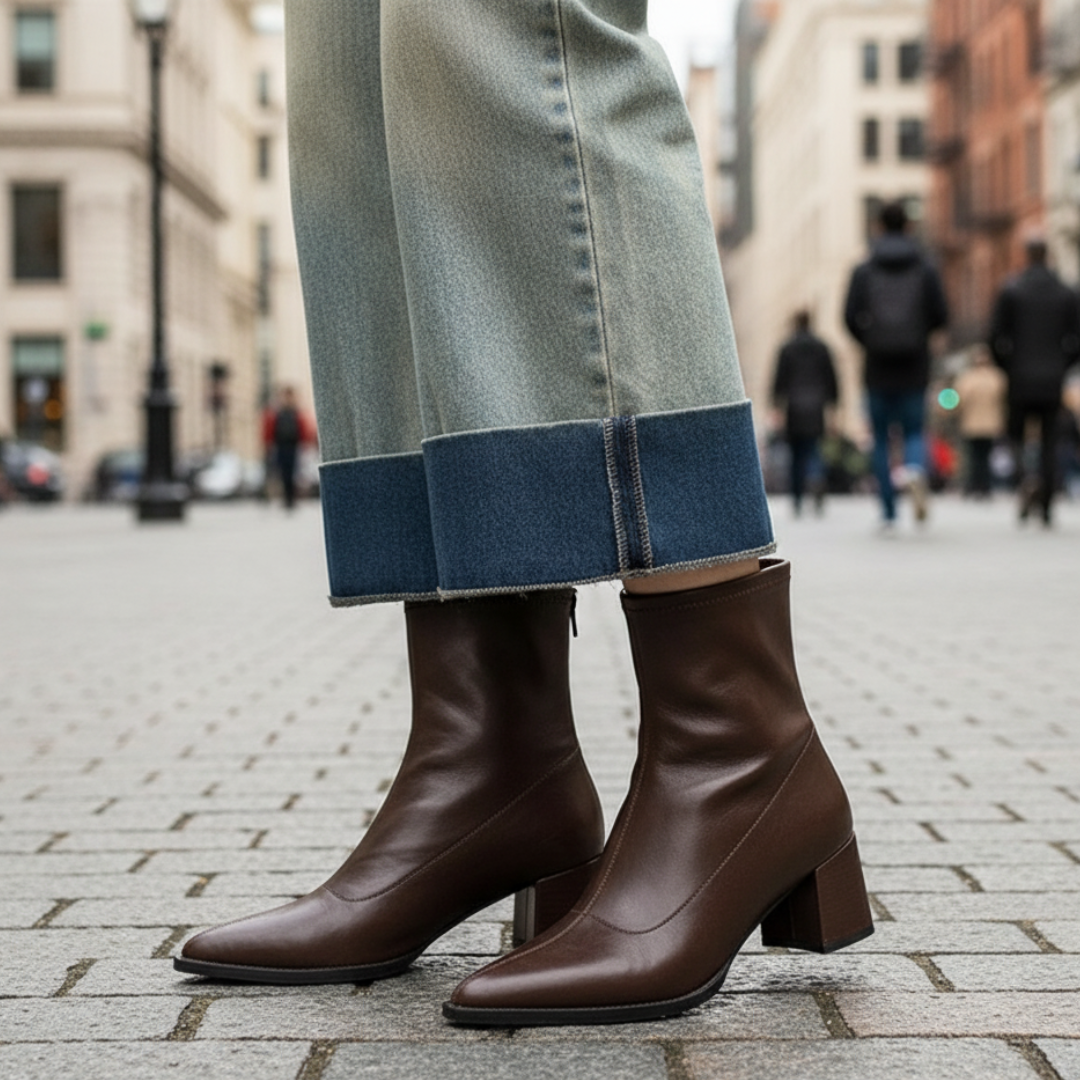 Stiefel mit Absatz & Spitz zulaufender Form – NoirVogue Ankle Boots