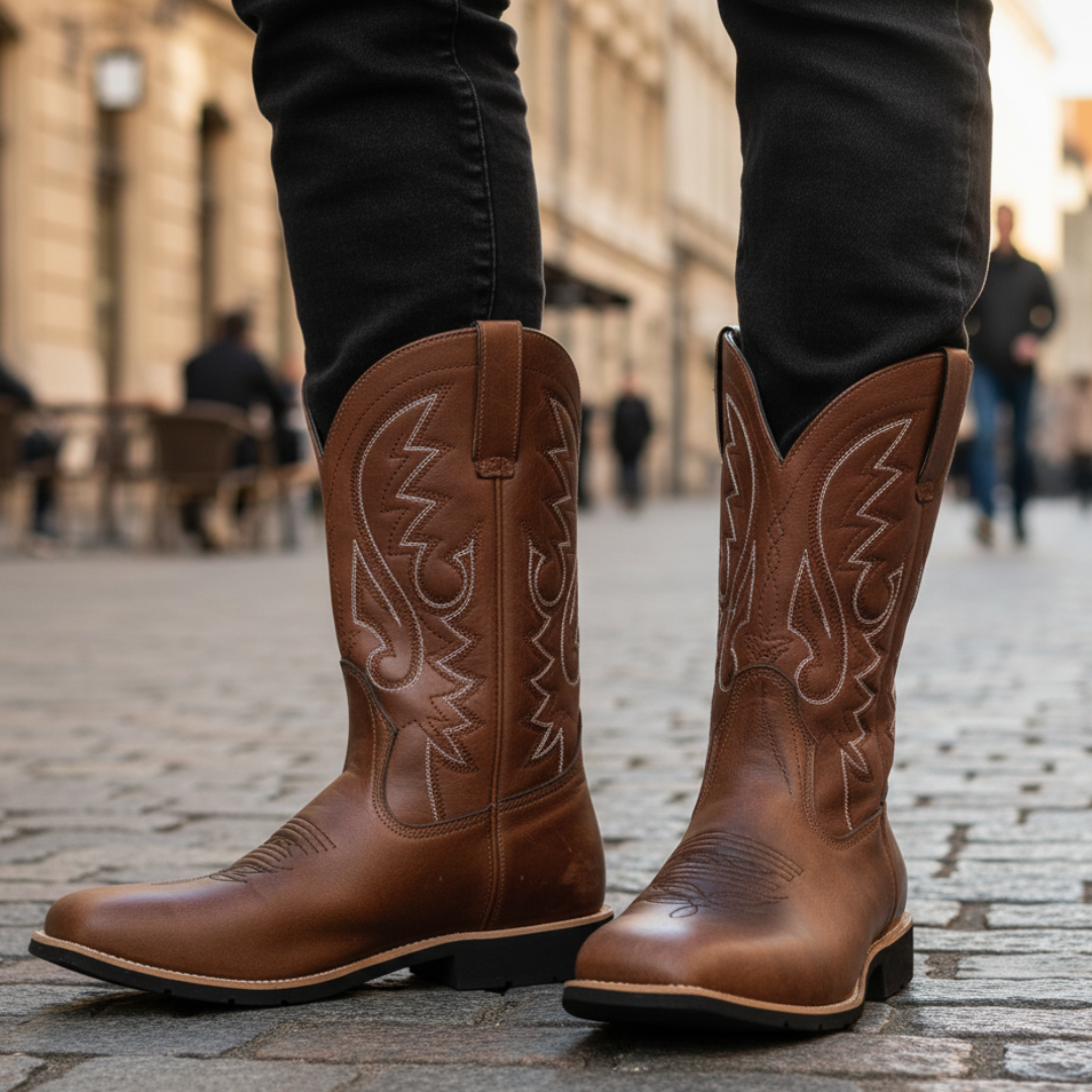 Stiefel im Westernstil mit rutschfester Sohle & Stickerei – RodeoLine Boots