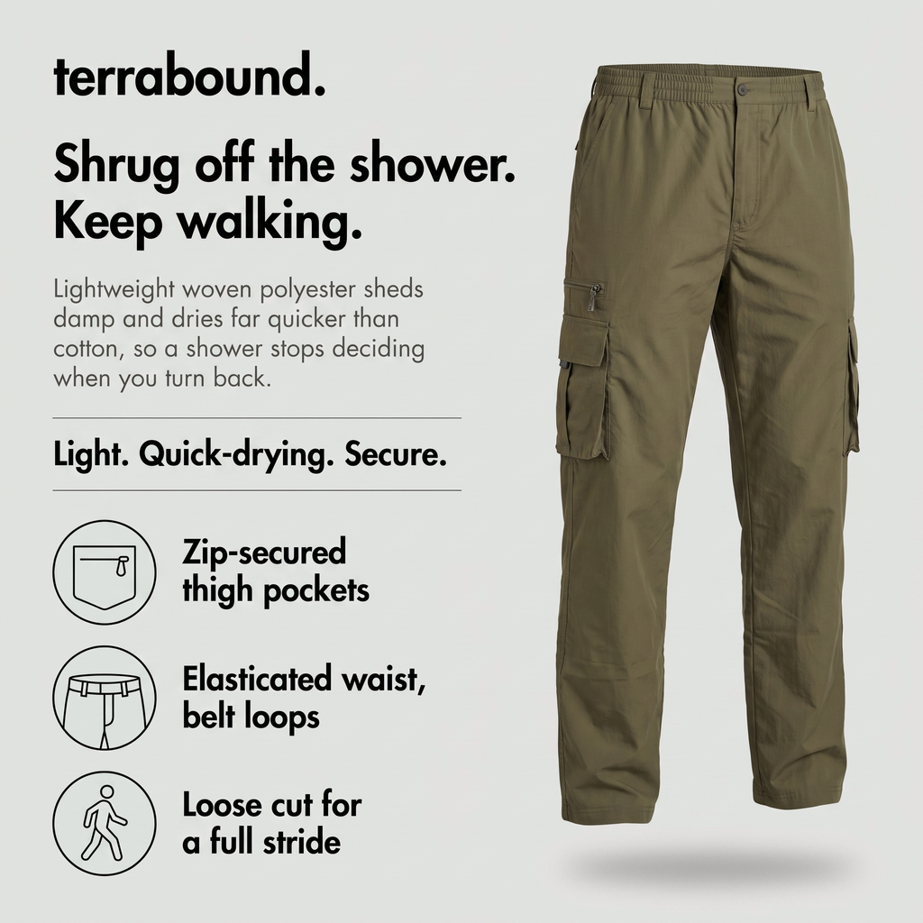 Herren-Wanderhose leicht – schnelltrocknende Cargo-Gehhose