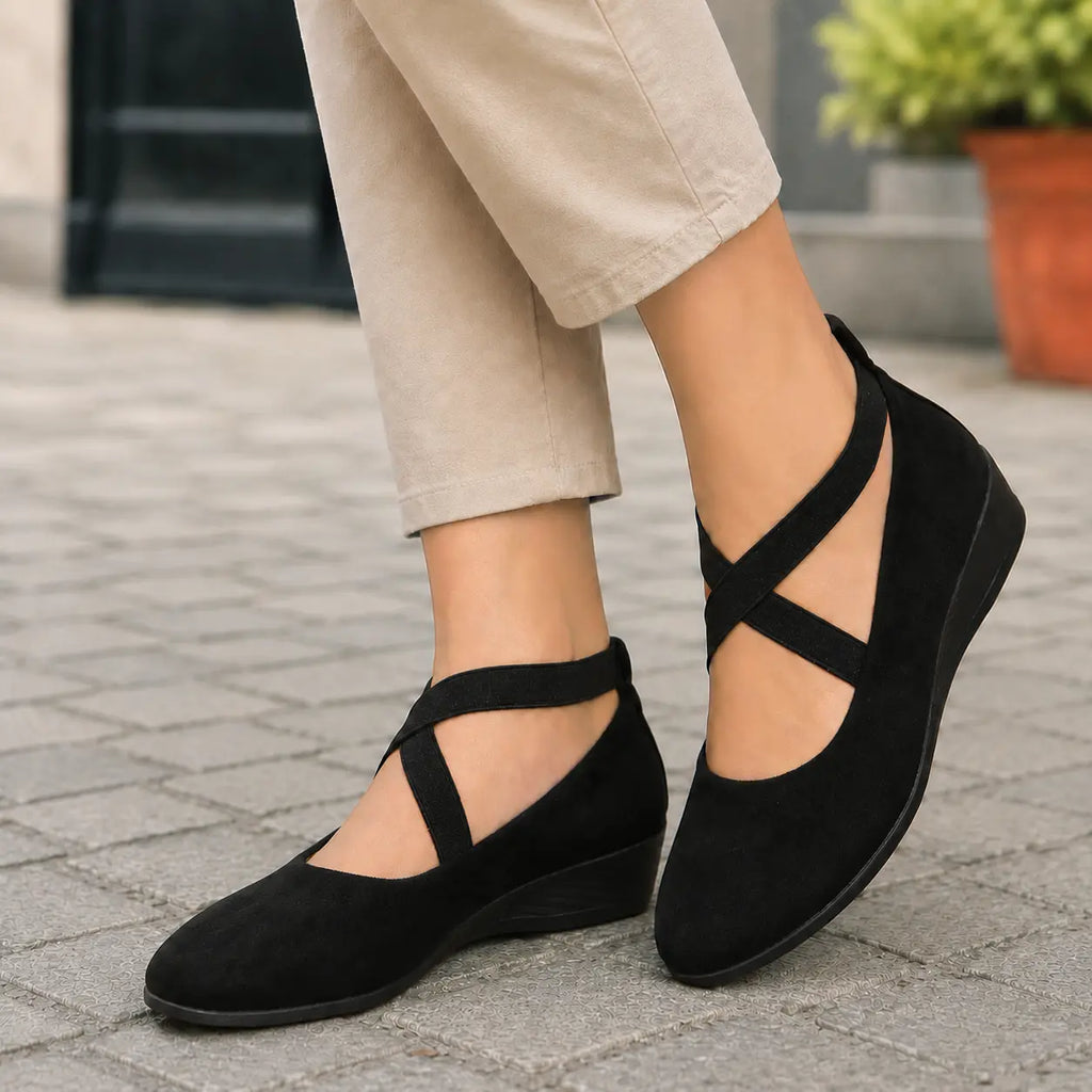 Damen-Komfort-Ballerinas mit Fußgewölbestütze