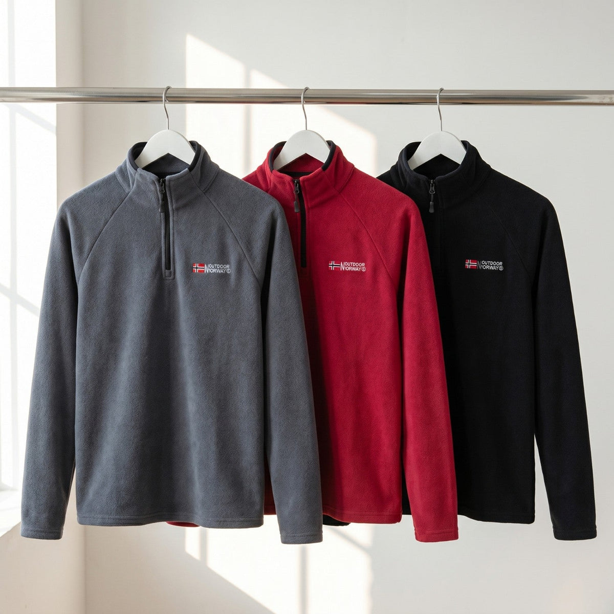 Herren Quarter-Zip Fleecepullover – leichter Fleece für Wandern und Camping