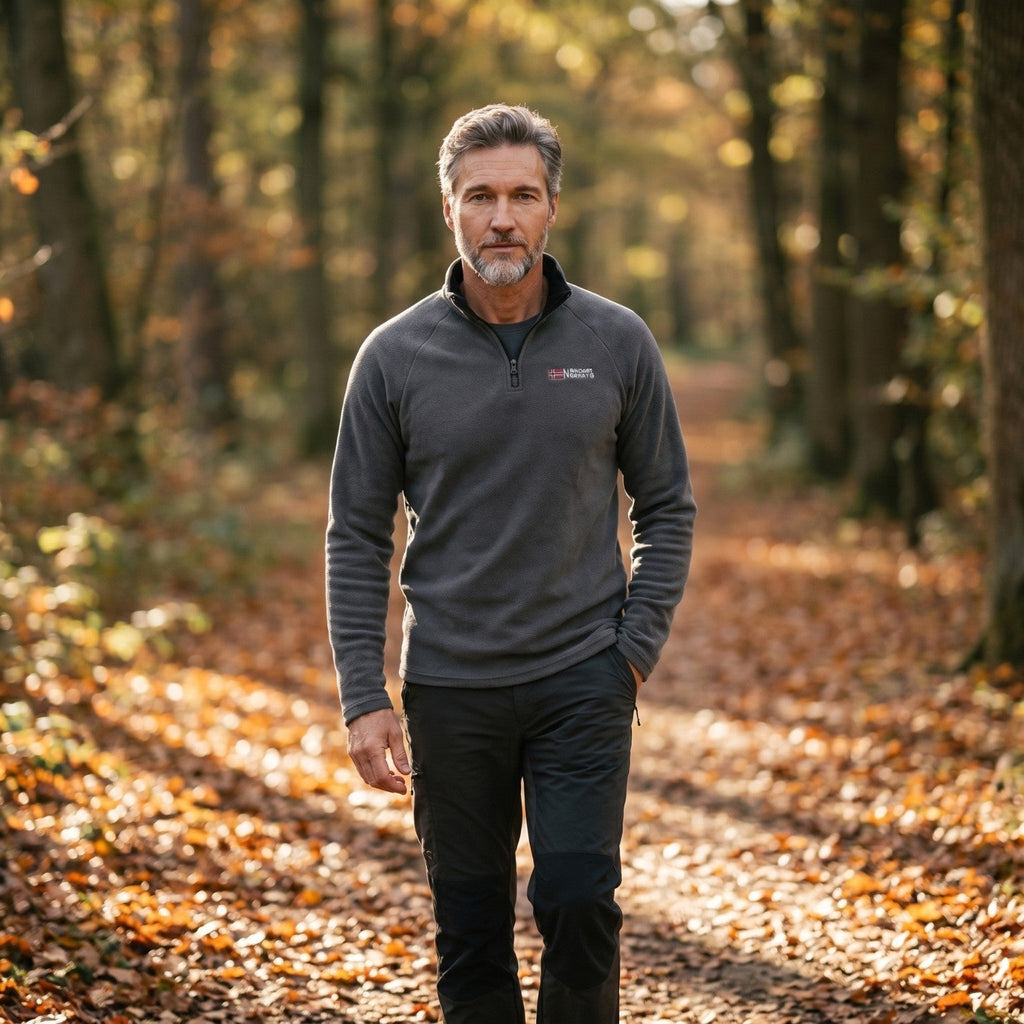 Herren Quarter-Zip Fleecepullover – leichter Fleece für Wandern und Camping