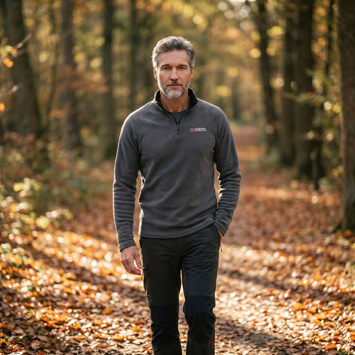 Herren Quarter-Zip Fleecepullover – leichter Fleece für Wandern und Camping