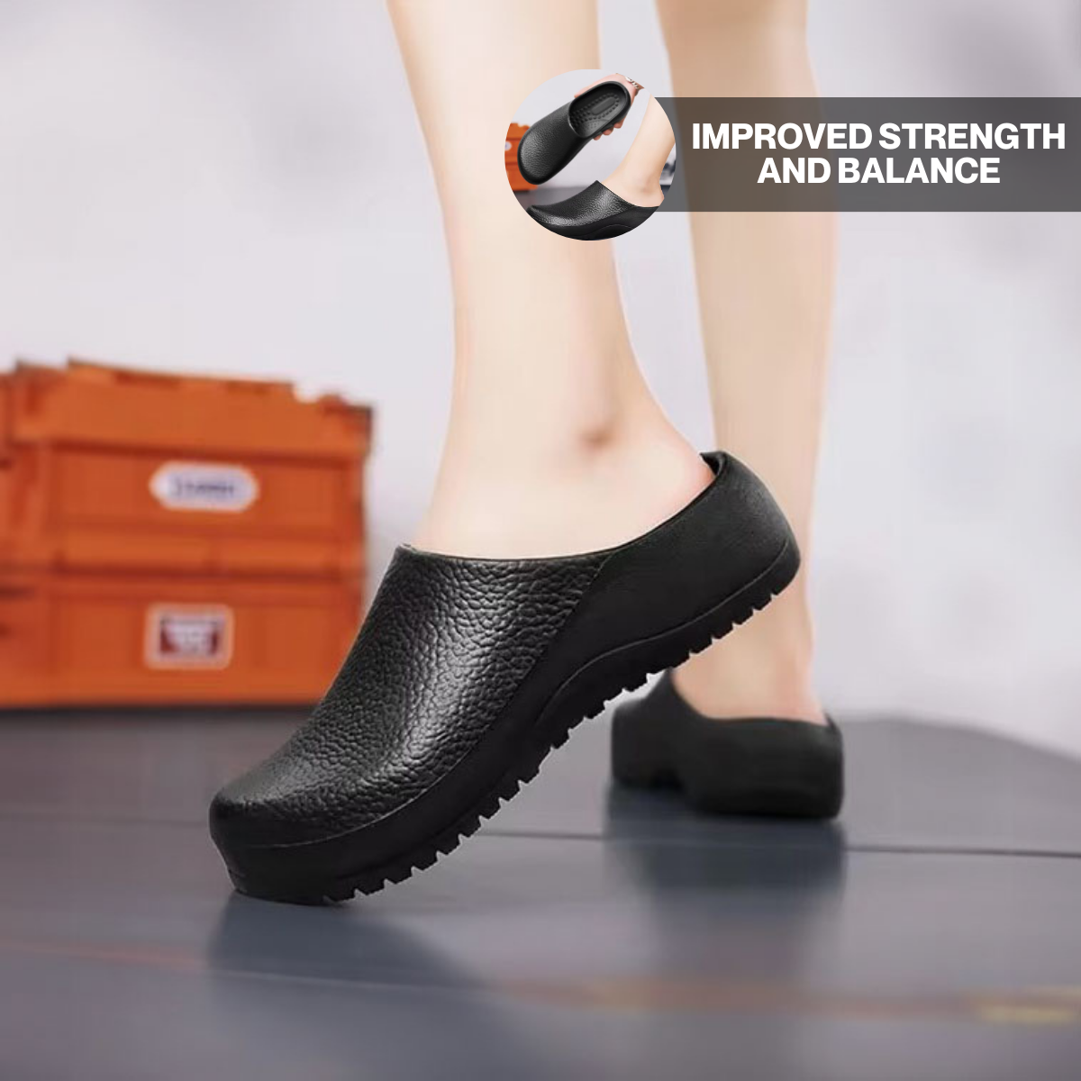 Comfort-Clog-Pantoletten mit rutschfester Sohle