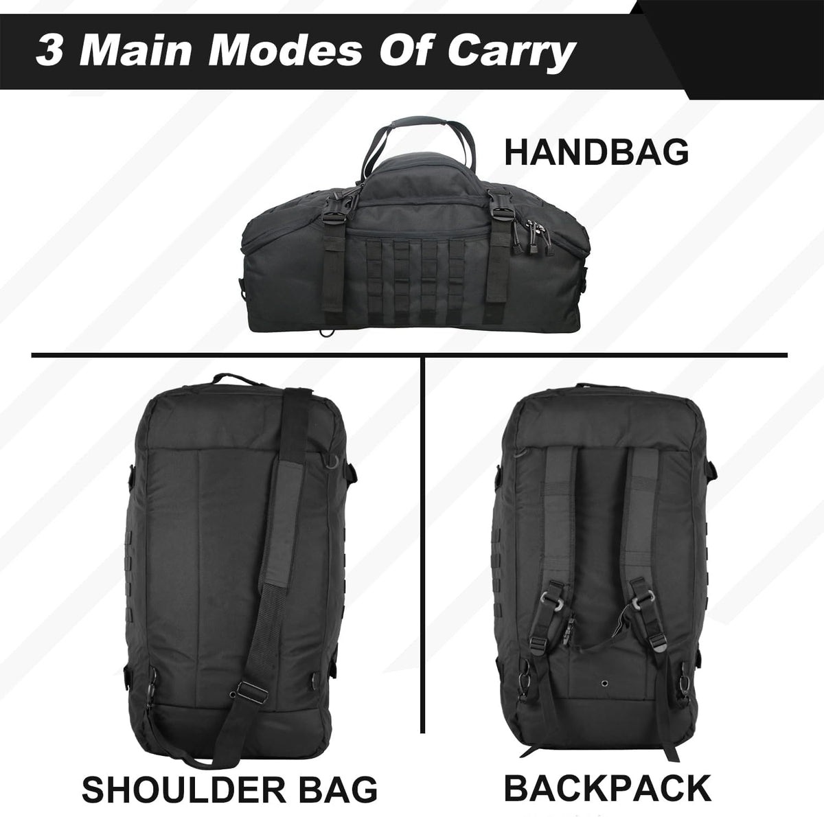 3-in-1 Militär-Duffle-Bag – Tactical Reise-Outdoor-Rucksack, wasserdicht