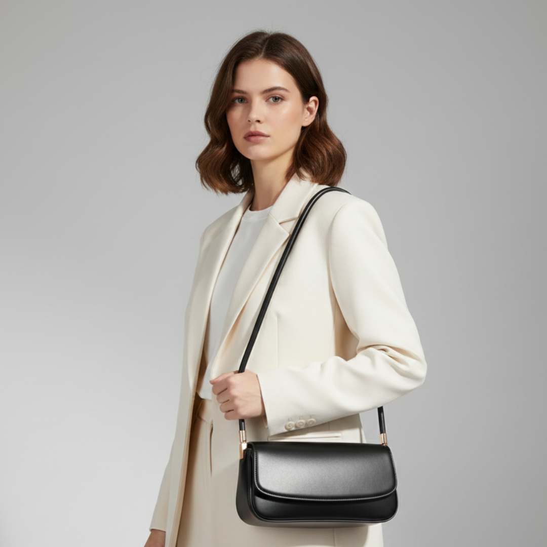 Premium Schultertasche aus echtem Leder