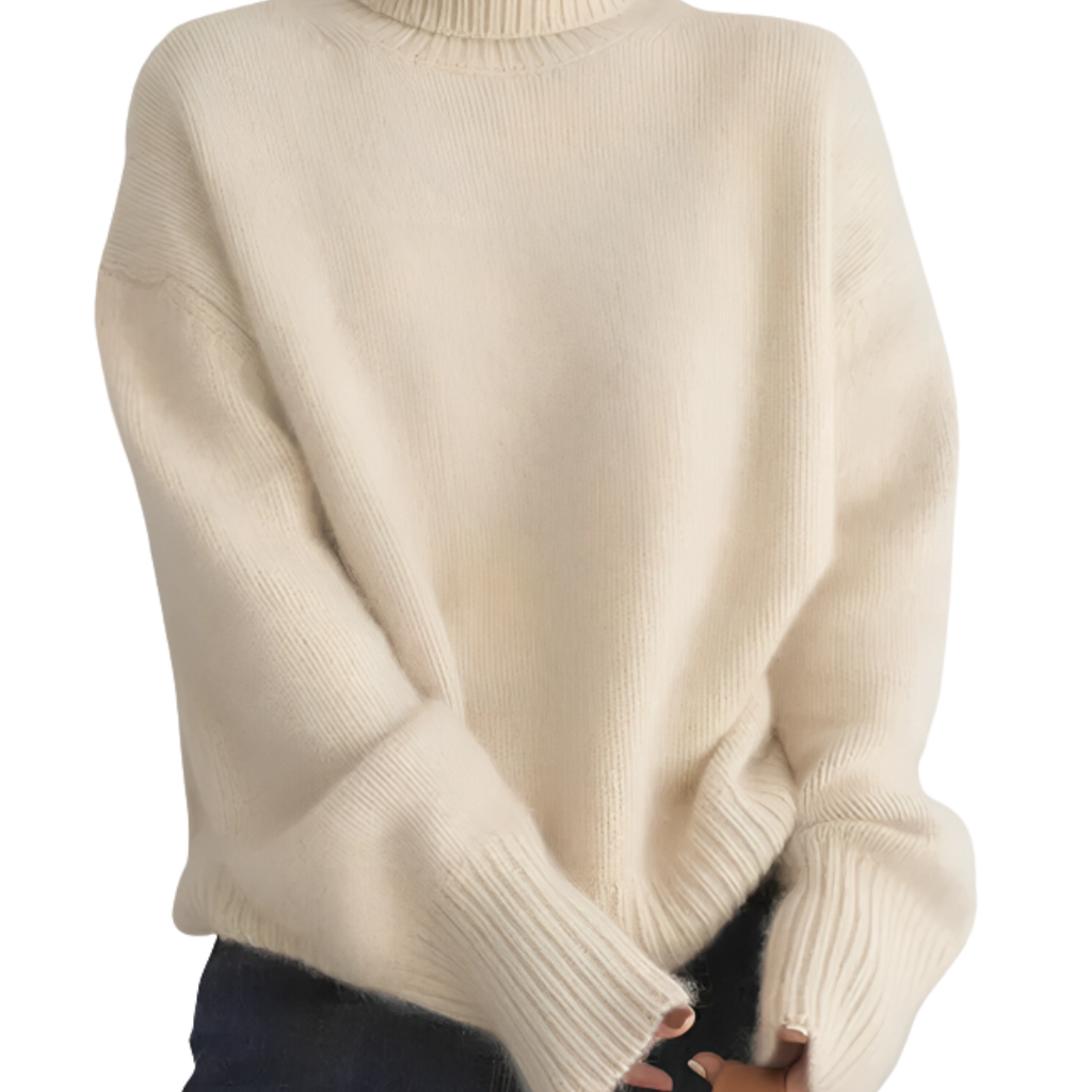 LuxeWool Pullover mit hohem Kragen