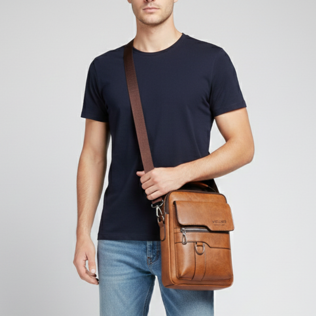 Kompakte PU-Messenger-Tasche