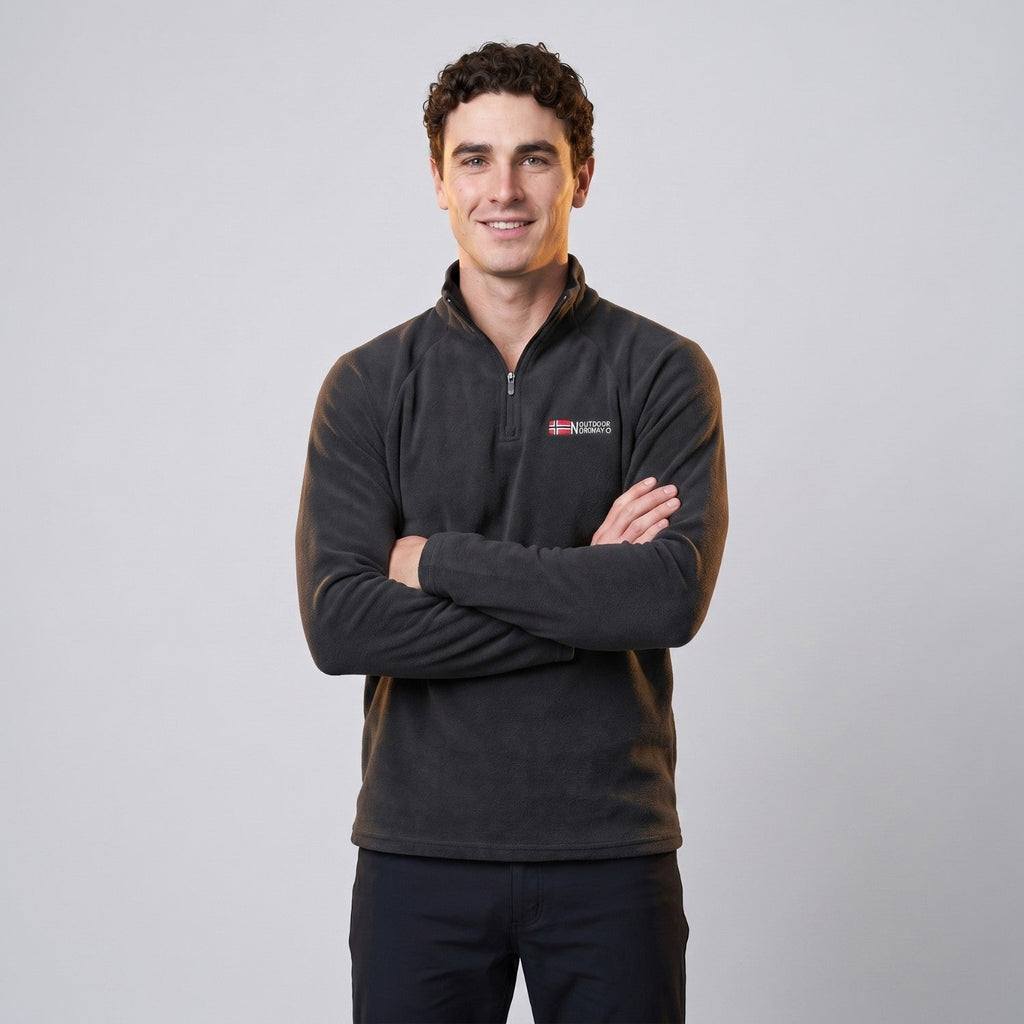 Herren Quarter-Zip Fleecepullover – leichter Fleece für Wandern und Camping