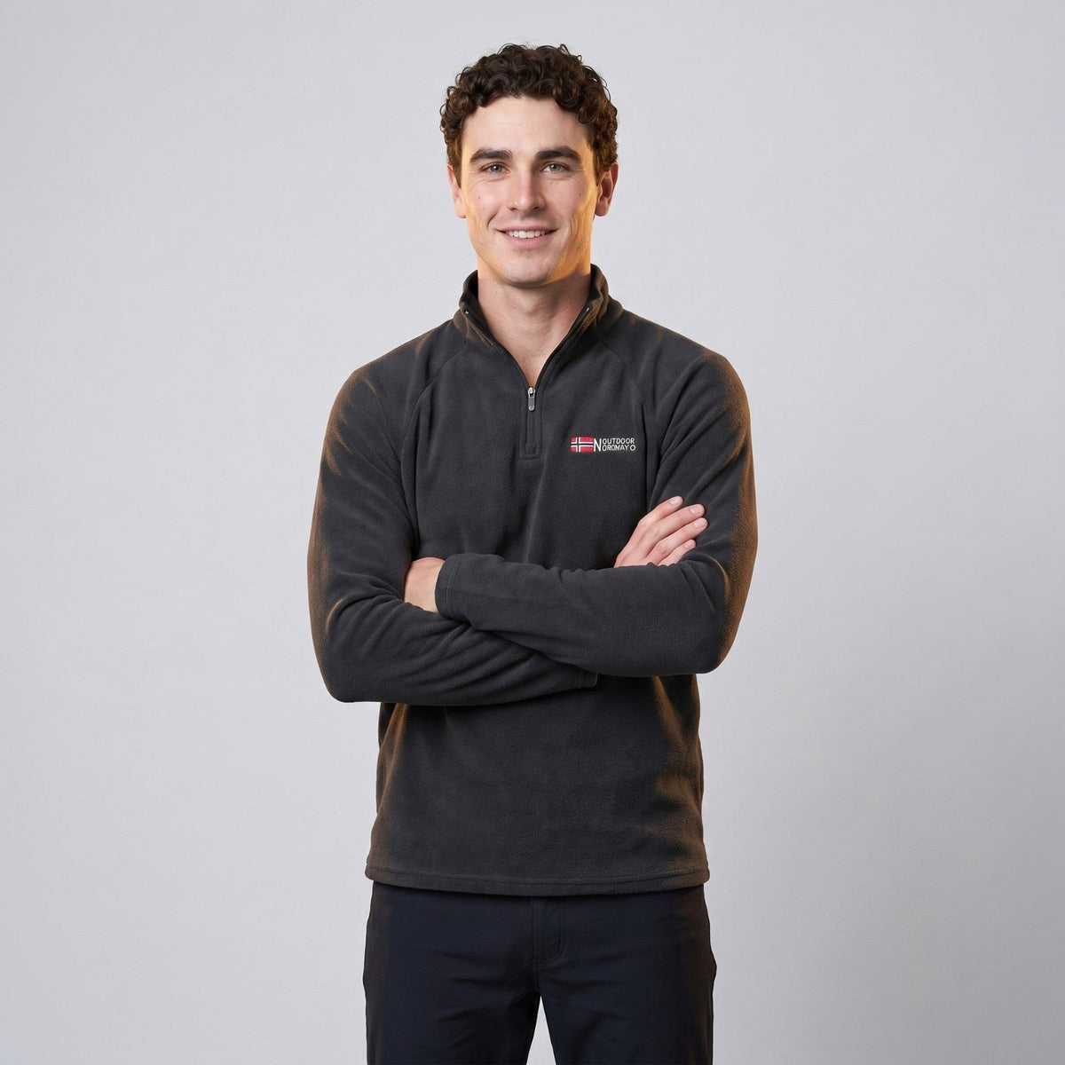 Herren Quarter-Zip Fleecepullover – leichter Fleece für Wandern und Camping