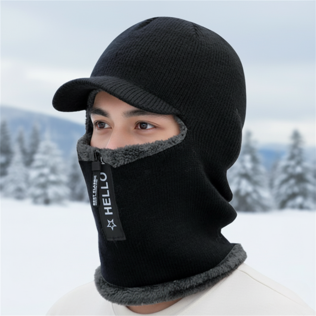 Mütze mit Windschutz & Fleecefutter für Winter – FrostShield Knit