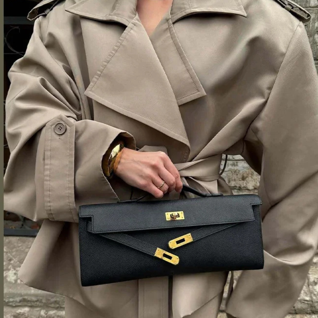 Mantel Damen Kurz-Trenchcoat mit Gürtel & Doppelknopfreihe – Aurelia Coat