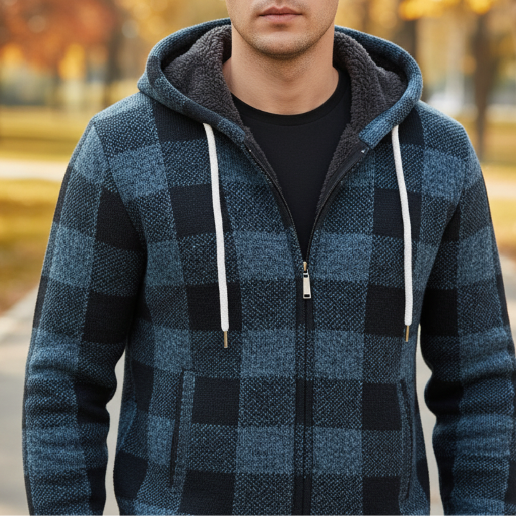 Flanell Pullover mit Fleecefutter & Kapuze – NordHaven Check Jacket