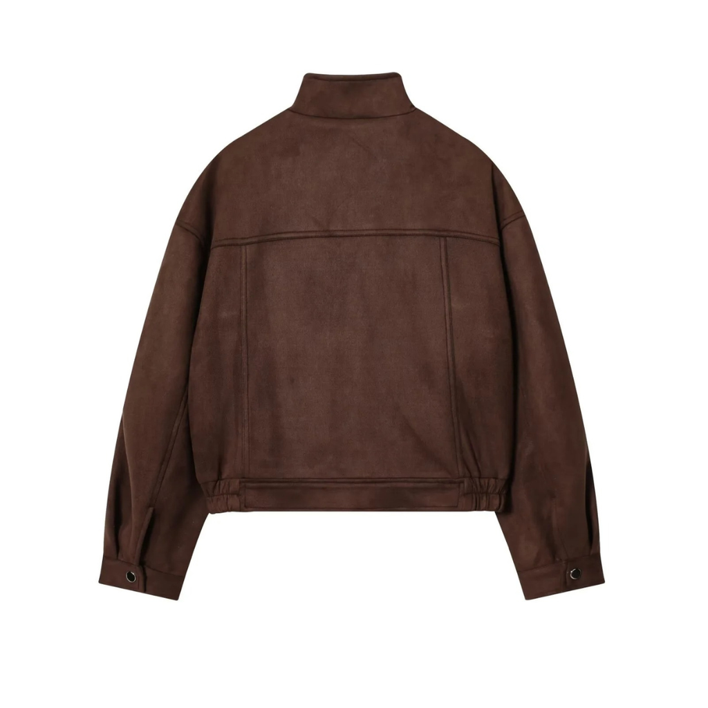 Mantel Damen mit Stehkragen & Taschen aus veganem Leder – UrbanNova Jacket