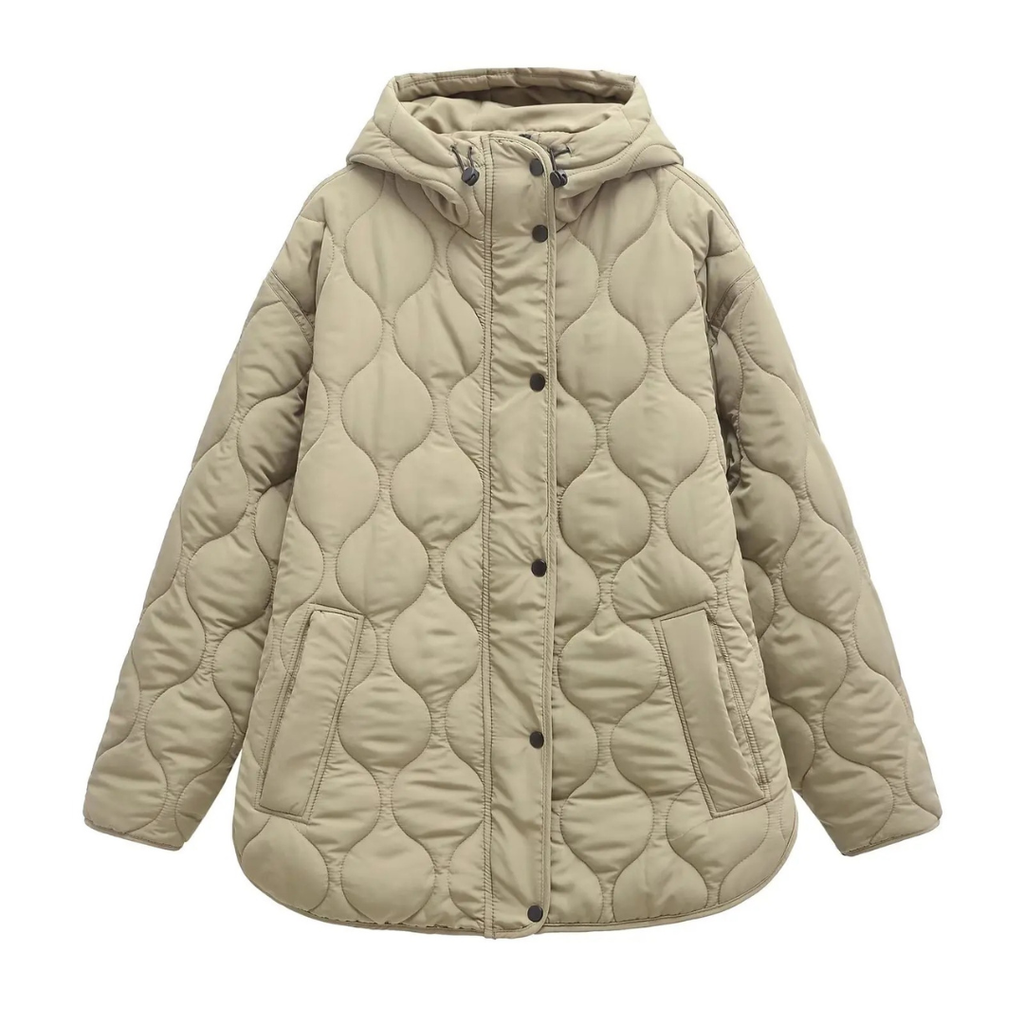 Mantel Damen mit Kapuze & Diamant-Steppdesign – ArcticWeave Coat